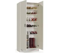 Armoire - PEGANE - 2 portes - Blanc - 180 x 58,5 x 37 cm