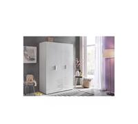 Armoire penderie 3 portes 2 tiroirs MALTA laquée blanc cassé L : 120 cm
