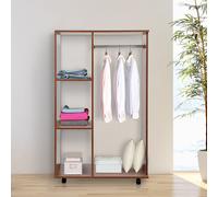 HomCom Armoire penderie mobile Panneaux de particules Coloris noyer