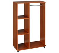Armoire penderie - armoire de rangement - HOMCOM - mobile dressing chambre multi-rangements - panneaux particules - noyer