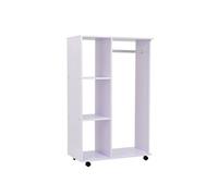 HOMCOM Armoire penderie Armoire de Rangement Mobile Panneaux de Particules Blanc