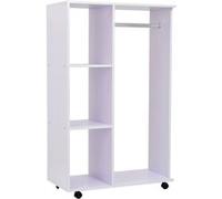 HomCom Armoire de rangement – Penderie à roulettes