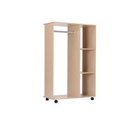 HomCom Armoire penderie de rangement mobile 2 portes panneaux de particules Chêne clair