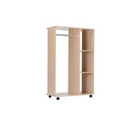 HOMCOM Armoire Penderie Mobile Armoire de Rangement Chêne Clair