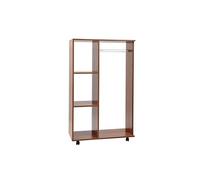 HOMCOM Armoire penderie Armoire de Rangement Mobile Panneaux de Particules Coloris Noyer