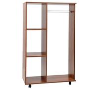 HOMCOM Penderie Mobile Chêne Moyen Design Élégant en Panneaux de Particules | Aosom France