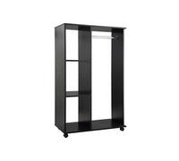HomCom Armoire penderie mobile – Panneaux de particules – Noir – 80x40x128 cm