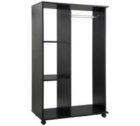 HOMCOM Armoire penderie Armoire de Rangement Mobile Panneaux de Particules Noir