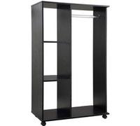 HomCom Armoire penderie mobile – Panneaux de particules – Noir – 80x40x128 cm