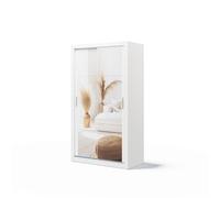 Armoire penderie blanche avec miroir - ARINA