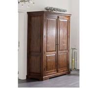 Armoire/Penderie - Bois massif d'acacia laqué (Nougat) - Style colonial - OXFORD #437