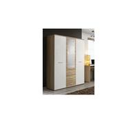 Armoire 3 Portes "Dino" 191cm Chêne & Blanc Blanc G