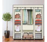 Armoire penderie, dressing grande capacité 147x44x174cm, Beige