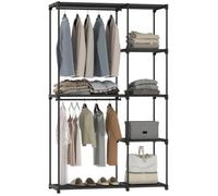 Armoire penderie - HOMCOM - 2 barres de suspension et 6 étagères - tissu non tissé et métal - 182 x 43 x 185 cm - noir