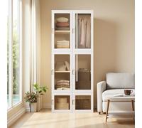 Armoire Penderie Modulable, Pliable ArmoIre de Rangement, Armoires Chambre Portable, 10 compartiments, 6 portes et 1 cintre, armoires de chambre à Coucher pour Vestiaire, Dressing (170x69x50cm)