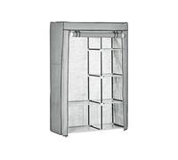 HOMCOM Armoire penderie Multi-Rangement - dim. 103L x 43l x 162,5H cm - Acier Noir Non tissé Gris