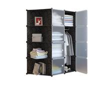 Armoire Penderie - Noir - 12 cubes - 47x111x147cm - Montage DIY - Résistante à l'eau