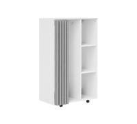 HOMCOM Armoire penderie Meuble de Rangement Mobile 4 roulettes avec Tringle à vêtements et étagères Ouvertes, penderie vêtement Dressing Roulant pour Chambre à Coucher, dim. 80 x 40 x 128 cm, Blanc