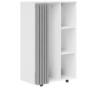 HOMCOM Armoire penderie Meuble de Rangement Mobile 4 roulettes avec Tringle à vêtements et étagères Ouvertes, penderie vêtement Dressing Roulant pour Chambre à Coucher, dim. 80 x 40 x 128 cm, Blanc
