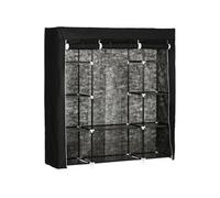 HOMCOM Armoire de Rangement penderie en Tissu, Armoire Chambre Pliable, penderie vêtement avec Barre de Suspension et étagères pour vestiaire, Chambre, Dressing, 150 x 43 x 162,5 cm, Noir