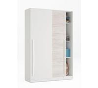 Armoire, placard avec 2 portes coloris blanc artic, blanc Velho - longueur 120 x hauteur 200 x profondeur 50 cm - PEGANE - Blanc G