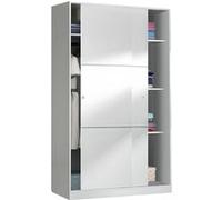 Armoire, placard avec 2 portes coulissantes coloris blanc brillant - longueur 120 x hauteur 200 x profondeur 50 cm - PEGANE - Blanc G