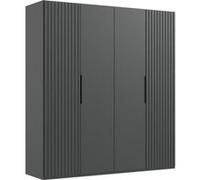 Armoire, placard coloris graphite - Longueur 200 x Hauteur 216 x Profondeur 58 cm - PEGANE - Gris G