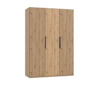 Armoire, placard coloris imitation chêne Artisan - Longueur 150 x Hauteur 216 x Profondeur 58 cm - -