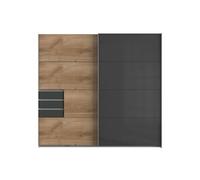 Armoire, placard coloris Imitation chêne poutre, gris, graphite - Longueur 225 x Hauteur 208 x Profondeur 64 cm - -