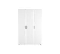 PEGANE Armoire Placard de Rangement 3 Portes 1 penderie 3 étagères Couleur chêne/Blanc Mat - Largeur 119,1 x Profondeur 51,3 x Hauteur 184,8 cm