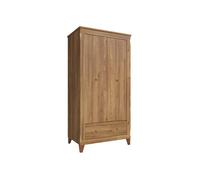 Armoire Placard de rangement à deux portes avec tiroir soft-close coloris Mélèze doré