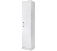 Armoire, placard de rangement avec 1 porte coloris blanc - longueur 35 x profondeur 32 x hauteur 170 cm