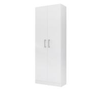 Armoire, Placard de Rangement avec 2 Portes Coloris Blanc - Longueur 61 x Profondeur 32 x Hauteur 170 cm