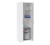 Armoire, placard de rangement avec 2 portes coloris blanc - longueur 72 x profondeur 41 x hauteur 183 cm - -