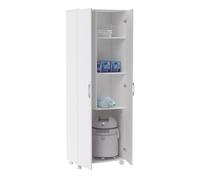 Armoire, Placard de Rangement avec 2 Portes Coloris Blanc - Longueur 72 x Profondeur 41 x Hauteur 187 cm