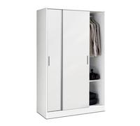 Armoire placard de rangement DEKO de 2 portes coulissantes coloris blanc - longueur 122 x profondeur 56 x hauteur 200 cm