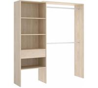 Armoire placard extensible coloris naturel - Longueur 110-160 x Hauteur 187 x Profondeur 40 cm
