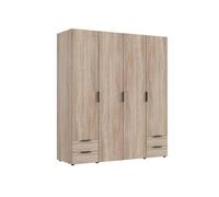 PEGANE Armoire, Placard Garde-Robe Coloris Imitation chêne - Longueur 160 x Hauteur 185 x Profondeur 54 cm
