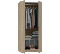 Armoire placard Meuble de rangement 2 portes coloris cambrian - Hauteur 180 x Longueur 79 x Profondeur 52 cm