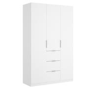 Armoire placard meuble de rangement coloris blanc brillant - Longueur 135 x Profondeur 52 x Hauteur 204 cm --