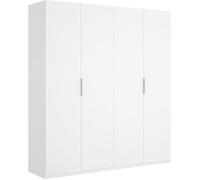 Armoire placard meuble de rangement coloris blanc brillant - Longueur 180 x Profondeur 52 x Hauteur 204 cm