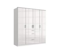 Armoire placard, meuble de rangement coloris blanc cassé, blanc - Longueur 179 x Hauteur 199 x Profondeur 58 cm - -