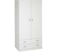 Armoire placard - meuble de rangement , coloris blanc - Hauteur 180 x Longueur 80.4 x Profondeur 51 cm