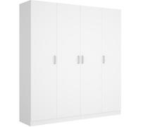 Armoire placard meuble de rangement coloris blanc - Longueur 200 x Profondeur 52 x Hauteur 215 cm