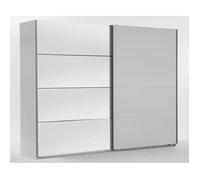 Armoire placard meuble de rangement coloris blanc - Longueur 225 x Hauteur 210 x Profondeur 65 cm