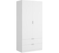Armoire placard meuble de rangement coloris blanc - Longueur 81 x Hauteur 184 x Profondeur 52 cm --