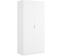 Armoire placard meuble de rangement coloris blanc - Longueur 81 x Hauteur 184 x Profondeur 52 cm -PEGANE- blanc