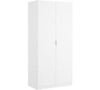 Armoire placard meuble de rangement coloris blanc - Longueur 81 x Hauteur 184 x Profondeur 52 cm -PEGANE- blanc