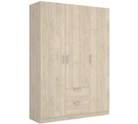 Armoire placard meuble de rangement coloris naturel - Longueur 150 x Profondeur 52 x Hauteur 215 cm
