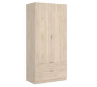 Armoire placard meuble de rangement coloris naturel - Longueur 81 x Hauteur 184 x Profondeur 52 cm -PEGANE- naturel